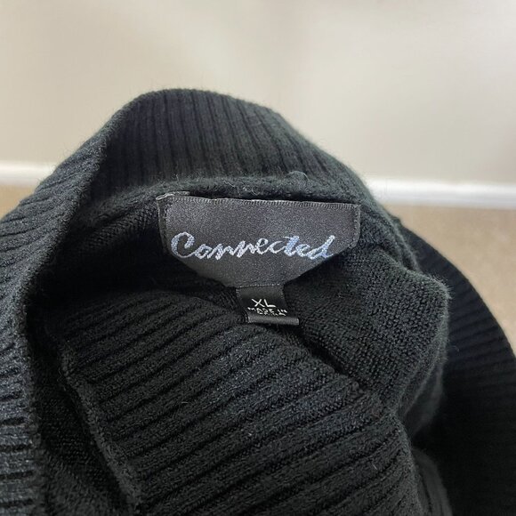 Vintage Connected Black Sweater Dress Bishop Sleeve Size XL - Picture 6 of 6